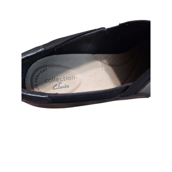 Clarks Black Leather Heels Women's 10 - Picture 5 of 7